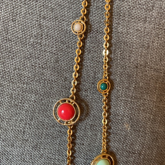 Vintage 90s Signed Talbots LONG COLORFUL NECKLACE - Picture 3 of 5